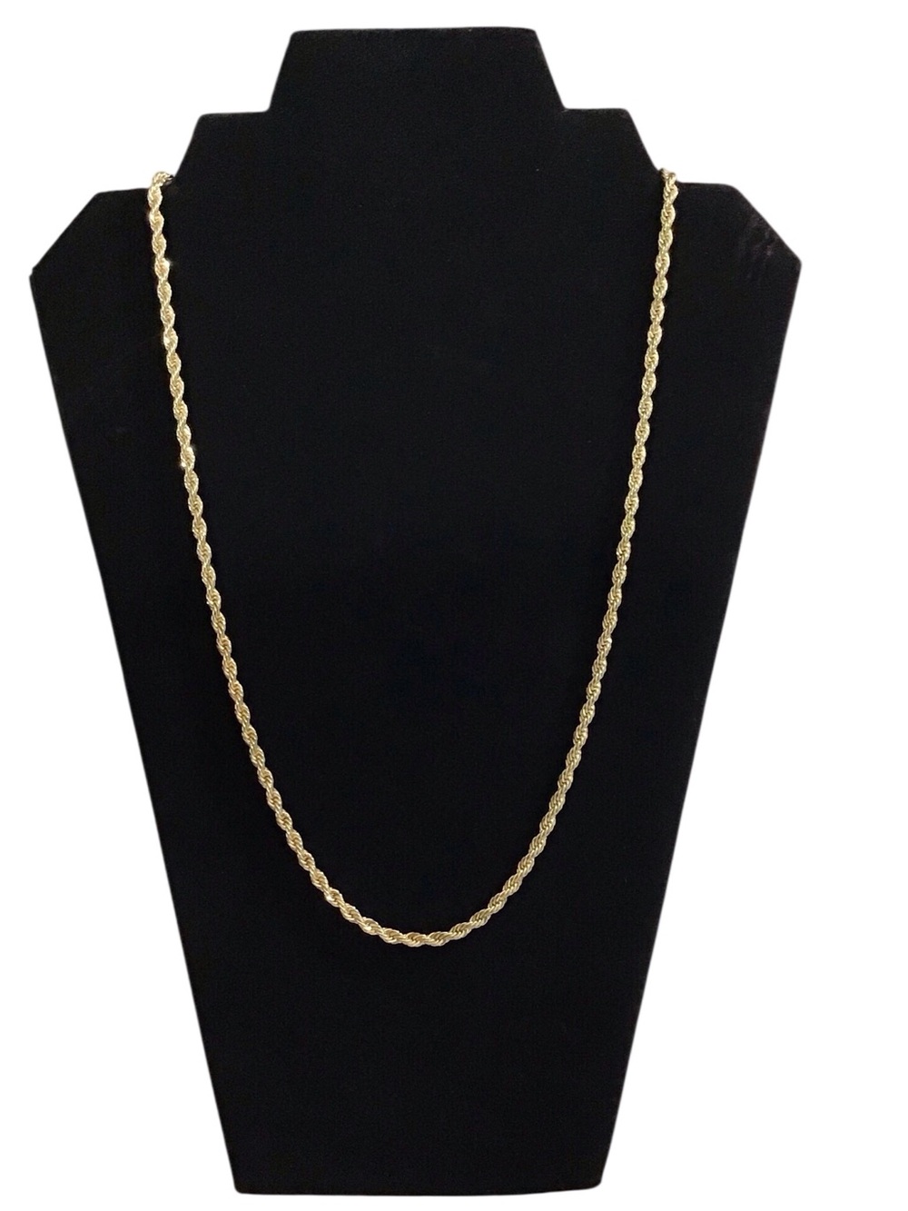 Twisted Rope Chain Necklace Gold Tone Fashion Jewelry Korea Vintage